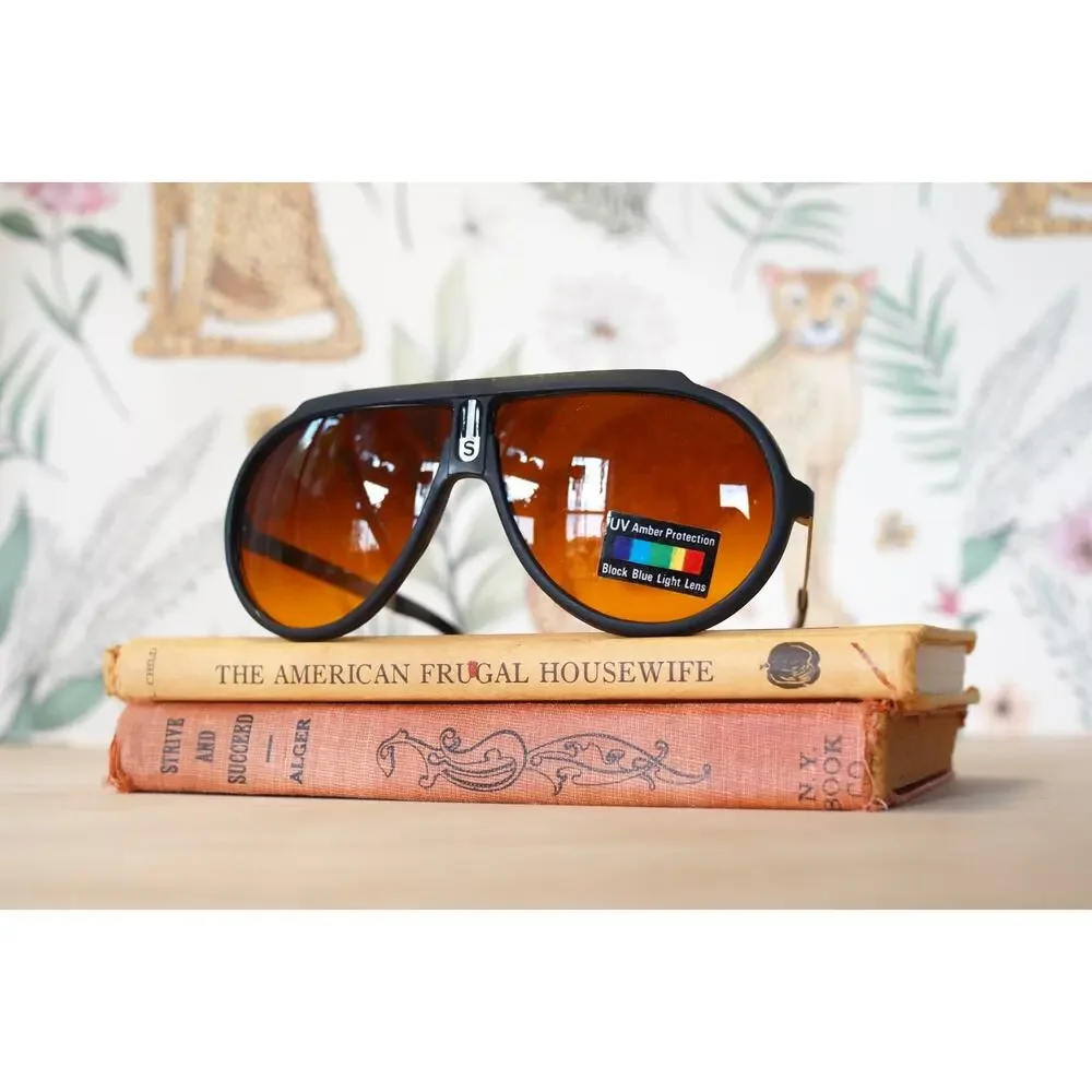 Vintage 1980s Sunglasses Taiwan Blue Blocker NOS Grandpa Retro Outdoor Festival